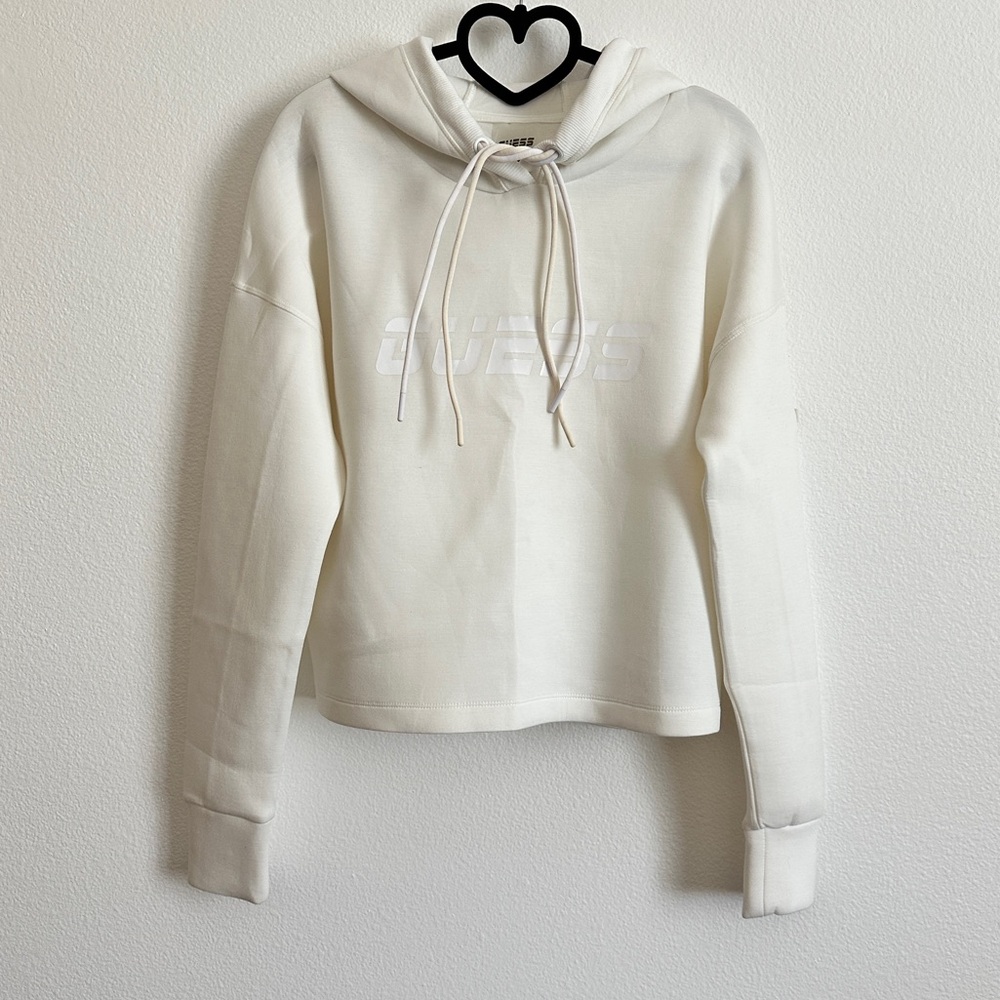 Guess White Pullover Hoodie Size M